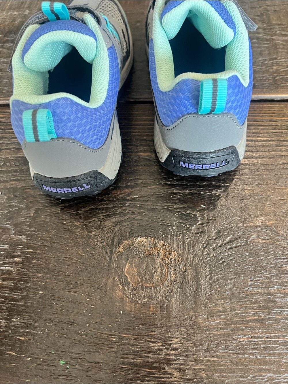 Merrell Kids Gray Sneakers with Teal & Blue Accents - Picture 4 of 7